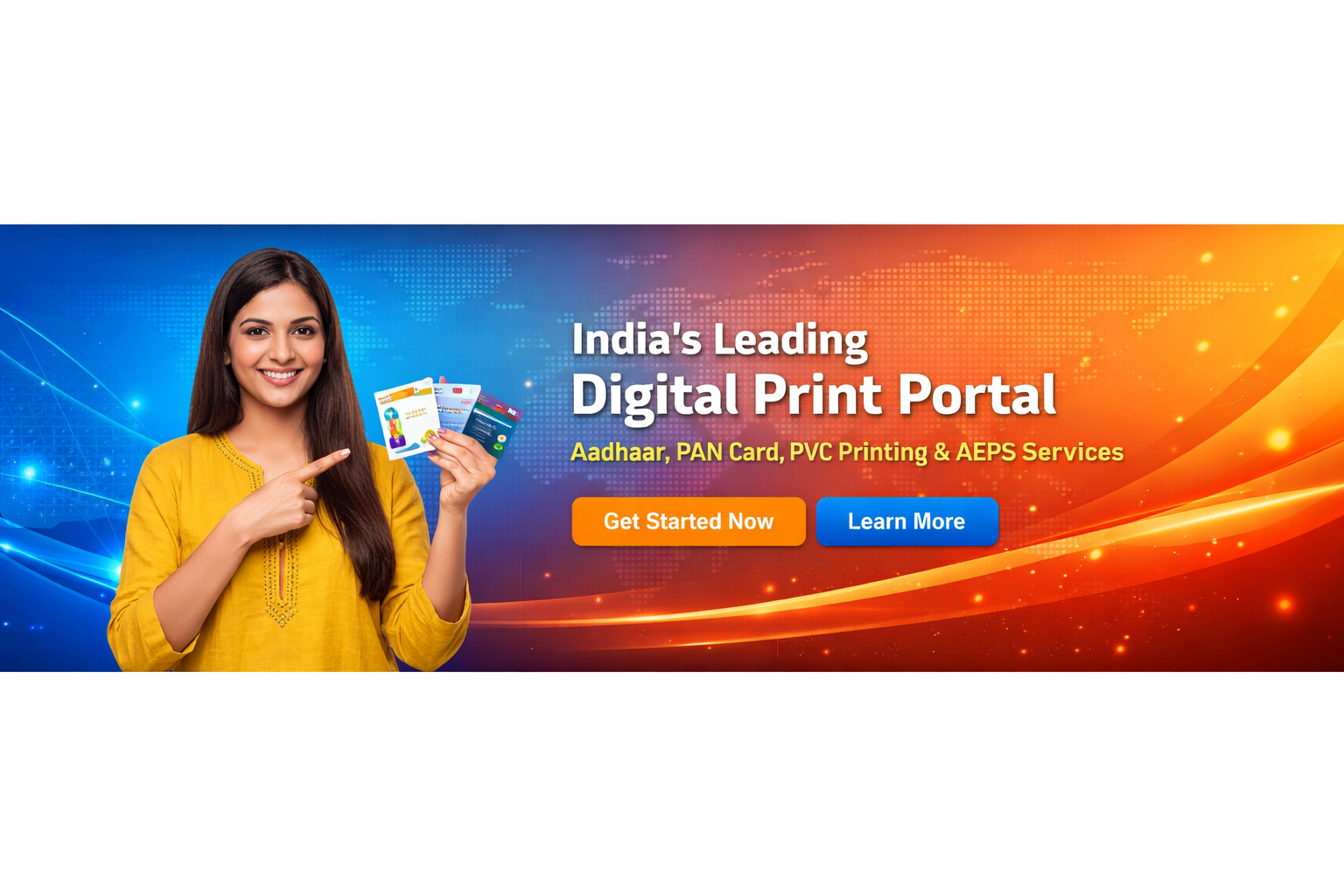 Yash Print Portal dashboard for Aadhaar PAN PVC and digital services